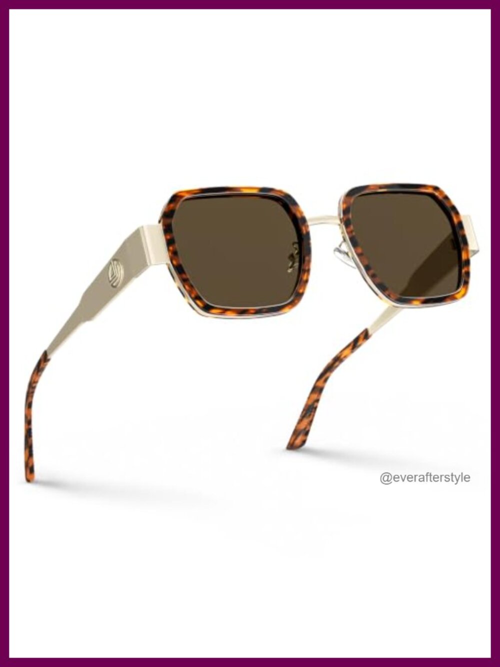 Oversized Square Polarized Metal Sunglasses UV Protection Women